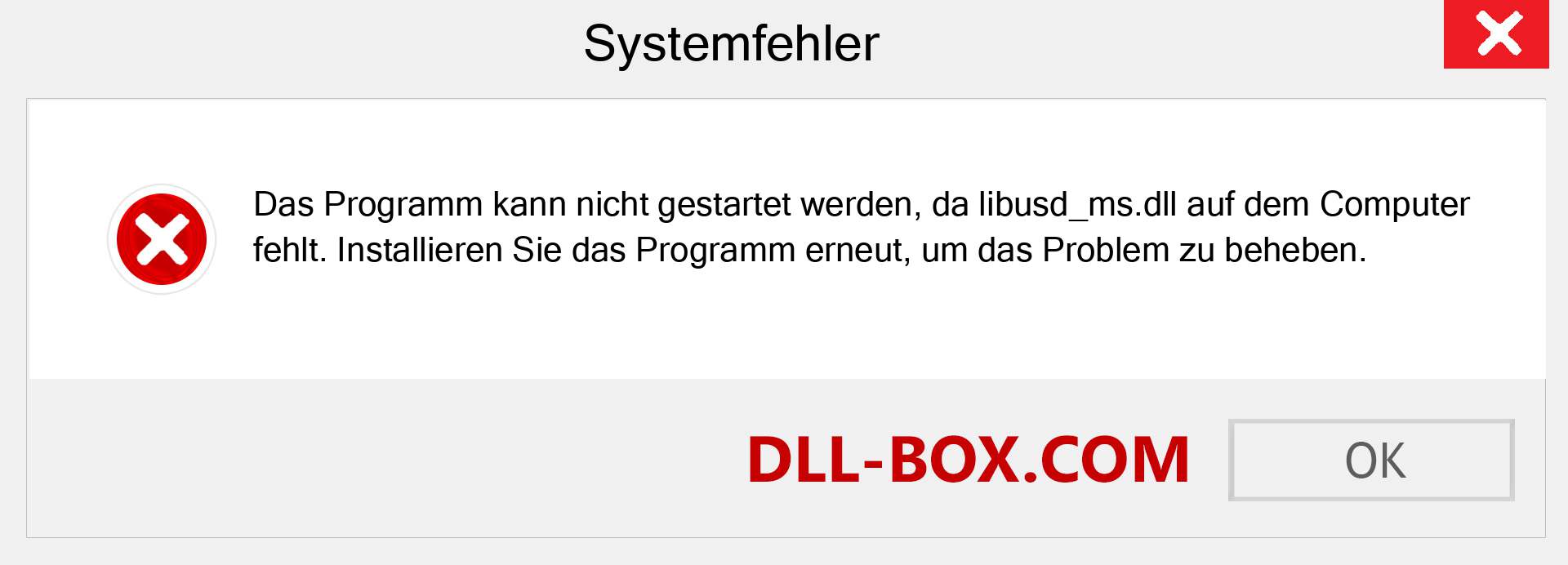 libusd_ms.dll-Datei fehlt?. Download für Windows 7, 8, 10 - Fix libusd_ms dll Missing Error unter Windows, Fotos, Bildern