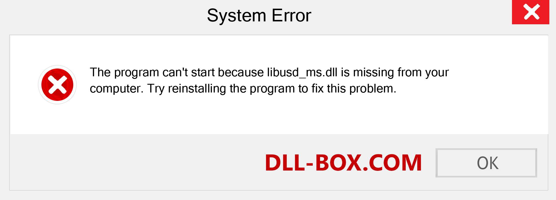  libusd_ms.dll file is missing?. Download for Windows 7, 8, 10 - Fix  libusd_ms dll Missing Error on Windows, photos, images