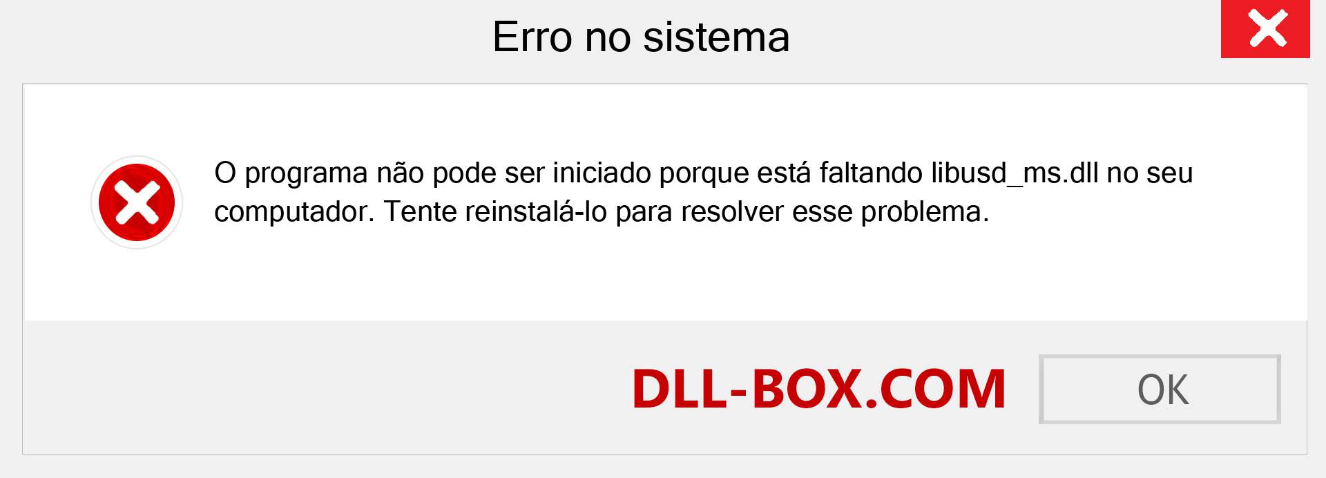 Arquivo libusd_ms.dll ausente ?. Download para Windows 7, 8, 10 - Correção de erro ausente libusd_ms dll no Windows, fotos, imagens